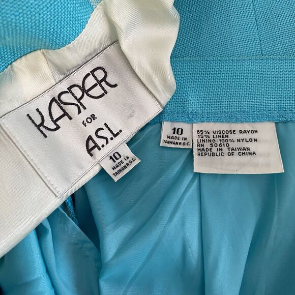 Vintage Kasper for ASL Skirt Suit Womens 10 Check Blazer Shoulder Pads 90s - Picture 6 of 9